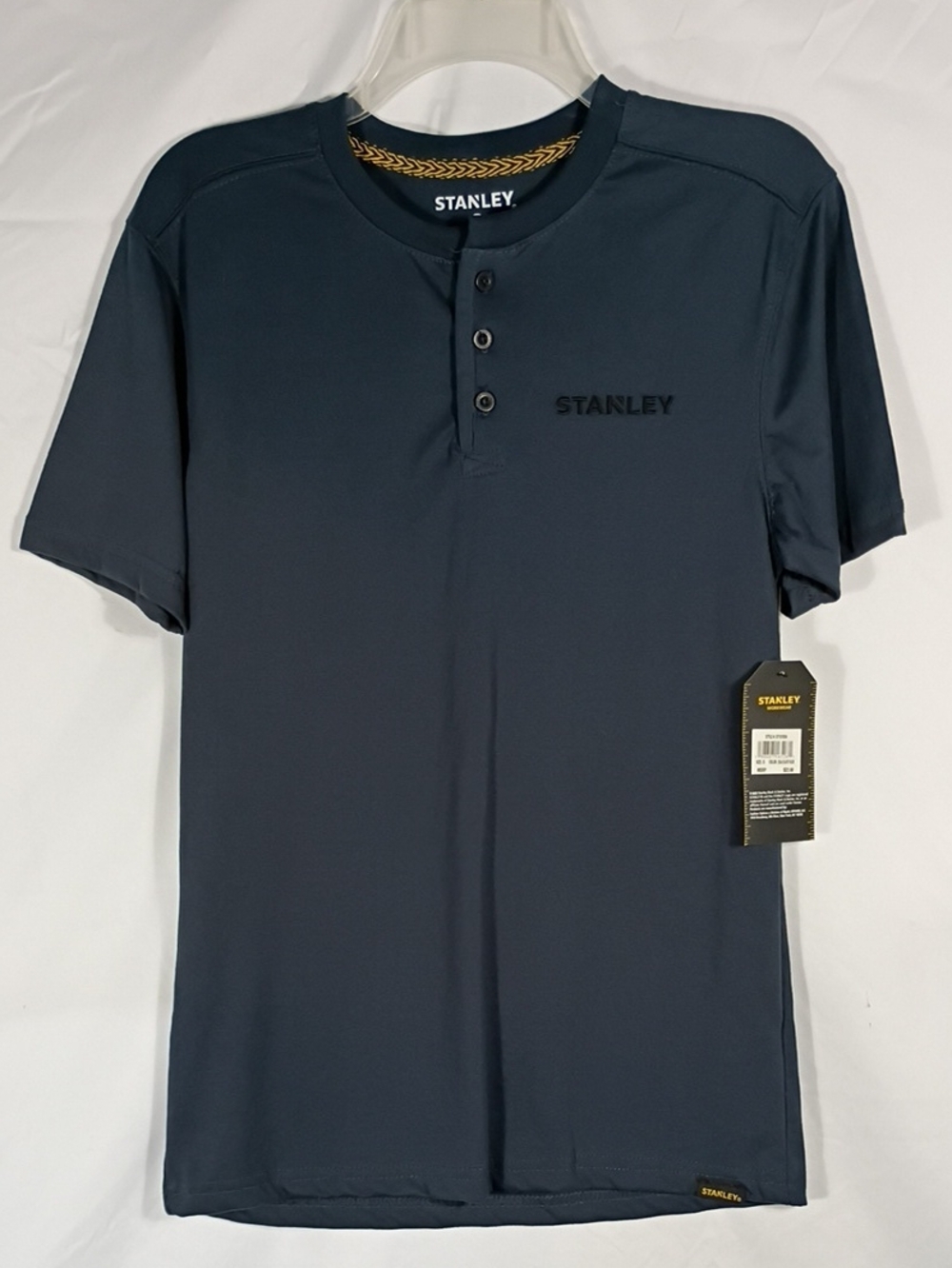 NWT Stanley Men's Slate Blue Short-Sleeve Henley Polo Size Small
